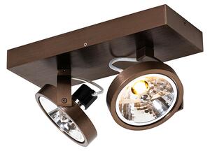 Design spotlámpa sötét bronz 2-lámpás forgatható és dönthető - Go