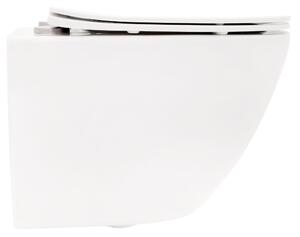 Rea CARLO mini - perem nélküli falra akasztható wc csésze 49x37, lassan eső ülőfelülettel, fehér, REA-C2760