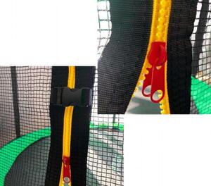 Trambulin védőhálóval fekete-zöld színben 374 cm