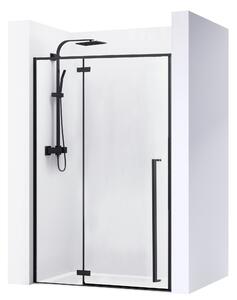 Rea - FARGO BLACK MAT zuhanyajtó egyszárnyú, 100 x 195 cm, átlátszó üveg, REA -K6330