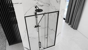 Rea - RAPID SWING egyszárnyú zuhanyajtó, fekete, 120 x 195 cm, REA-K6413