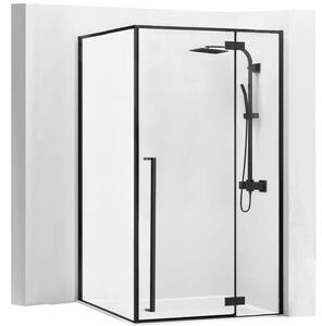 Rea - FARGO zuhanykabin 80 x 100 x 195 cm, matt fekete, átlátszó üveg, REA -K6950