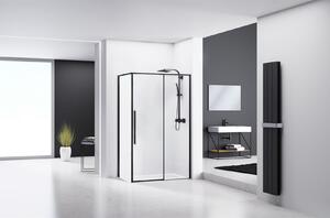 Rea - SOLAR BLACK MAT négyszögletes zuhanykabin 80 x 100 cm, átlátszó üveg / fekete profil, REA-K6310