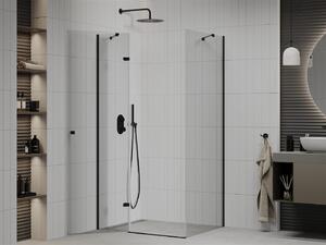 Mexen Roma zuhanykabin 80x70cm, 6mm üveg, fekete profil-átlátszó üveg, 854-080-070-70-00