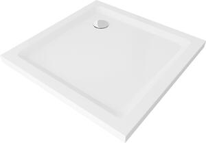 Mexen SLIM - zuhanytálca KVADRAT 70x70 cm + szifon, fehér, 40107070