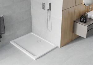 Mexen SLIM - Négyszögletű zuhanytálca 100x70x5cm + króm szifon, fehér, 40107010