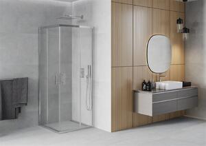 Mexen Rio szögletes zuhany 70 x 70 cm, 5 mm-es üveg, króm profilú átlátszó üveg, 860-070-070-01-00