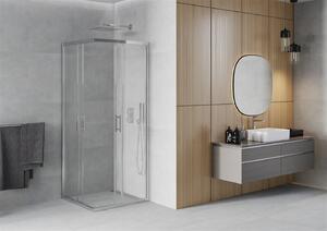 Mexen Rio szögletes zuhany 80 x 80 cm, 5 mm-es üveg, króm profil-átlátszó üveg, átlátszó-króm, 860-080-080-01-00