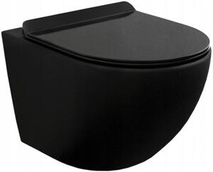 Mexen LENA Keret nélküli függő tál szabadon eső üléssel SLIM, 48 x 36 cm, fekete, 3322XX85