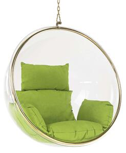 Függő fotel, átlátszó/arany/zöld, BUBBLE TYP 1