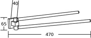 Mexen kiegészítők, RUFO törölközőtartó, 2 részes, fekete, 7050925-70
