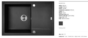 LAVEO Megalo - konyhai mosogató 790x490x230 mm, fekete, SBE_711T