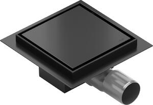 Mexen Flat rozsdamentes acél padlólefolyó 15x15 cm, fekete, 1710015