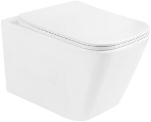 Mexen Teo falra szerelhető WC -csésze Perem nélküli, karcsú WC -ülőkével Karcsú, hőre keményedő, fehér - 30850600