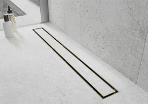 Mexen Lapos rozsdamentes acél zuhanytálca 60 cm (2in1) - M13 minta, arany, 1510060-15