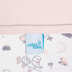 Ceba Baby pamut babapléd 90X100 cm - Candy pink + Bird World