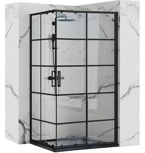 Rea - Concept zuhanykabin tolóajtóval 80 x 80 cm, fekete profil - átlátszó üveg 5 mm, REA -K5479