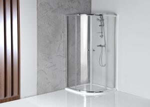 Aqualine, ARLETA negyedkör alakú zuhanyparaván 800x800mm, átlátszó üveg, HLS800