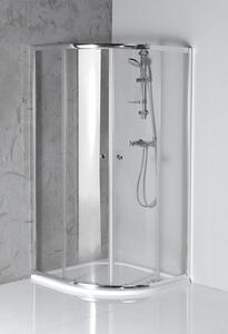 Aqualine, ARLETA negyedkör alakú zuhanyparaván 800x800mm, átlátszó üveg, HLS800