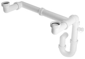 Bruckner Bruckner, Mosogató szifon ággal 1 "1/2, állítható magasságú és hosszúságú, hulladék 40mm, fehér, 155.132.0
