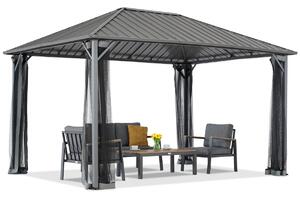 Itaka 3x6 kerti pavilon szúnyoghálóval antracit Garden Point