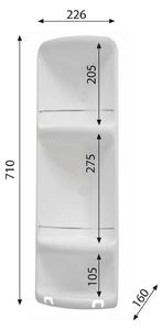 Gedy, CAESAR sarokpolc 3 szintes, 226x710x160 mm, ABS műanyag, Fehér, 7081