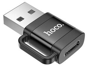 Hoco adapter (USB - Type-C aljzat, adatátvitel és töltés, OTG) FEKETE (UA31D_B)