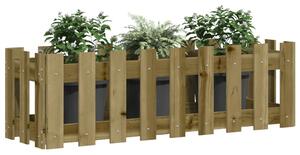 VidaXL impregnált fenyőfa kerti magaságyás kerítéssel 100 x 30 x 30 cm