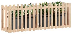 VidaXL tömör fenyőfa kerti magaságyás kerítéssel 200x50x70 cm