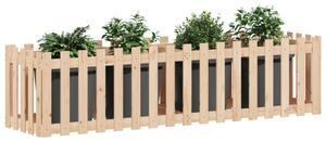 VidaXL tömör fenyőfa kerti magaságyás kerítéssel 200x50x50 cm