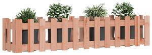 VidaXL tömör douglas fa kerti magaságyás kerítéssel 150x30x30 cm