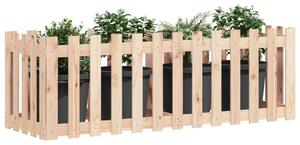VidaXL tömör fenyőfa kerti magaságyás kerítéssel 150x50x50 cm