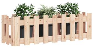 VidaXL tömör fenyőfa kerti magaságyás kerítéssel 100 x 30 x 30 cm