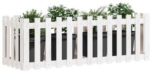 VidaXL fehér tömör fenyőfa kerti magaságyás kerítéssel 150x50x50 cm