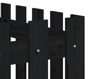 VidaXL fekete tömör fenyőfa kerti magaságyás kerítéssel 200x50x70 cm