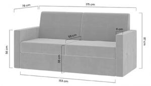 New Elegance kanapé kinyitható szekrényágyhoz 140 cm - Austin 21 fekete