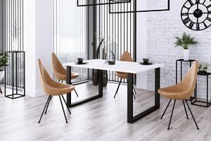 Ipari loft asztal 185x90 cm - fehér / fekete