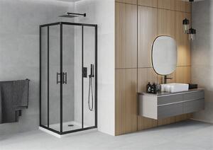 Mexen Rio szögletes zuhany 70 x 70 cm, 5 mm-es üveg, króm profil-átlátszó üveg + vékony zuhanytálca 5 cm, 860-070-070-70-00-4010