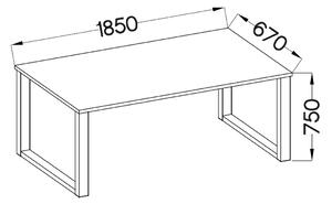 LANCELOT Tölgy ipari asztal - 185x67cm