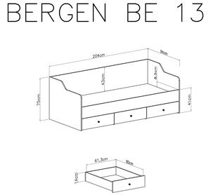 Bergen 13 gyerekágy 90x200 cm - Fehér