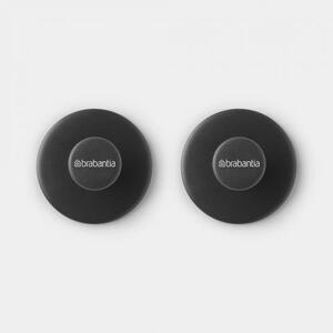 Brabantia ReNew egyágú törölköző akasztó, L=48mm, 2db-os szett, műanyag, sötétszürke - 280320