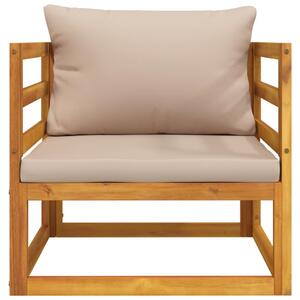 VidaXL tömör akácfa kerti szék tópszínű párnákkal