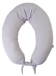 BABYMATEX Moon szoptatós párna muszlin 260 cm - világosszürke