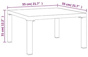 VidaXL szürke DPC és acél kerti dohányszóasztal 55 x 55 x 31 cm