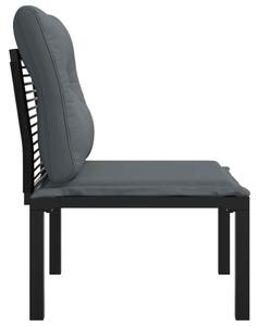 VidaXL fekete-szürke polyrattan kerti szék párnákkal