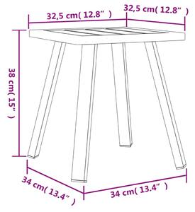 VidaXL antracitszürke acél kerti asztal 34 x 34 x 38 cm