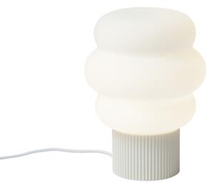 Japandi bézs asztali lámpa opálüveggel 18 cm - Kumo