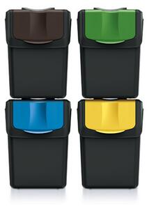 Sortibox 4 Darabos Szelektív Hulladékgyűjtő Rendszer Szett 4x20l Fekete