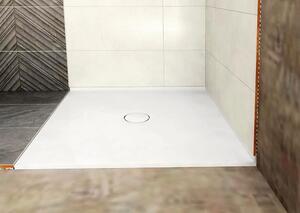 Polysan, MIRAI zuhanytálca öntött márványból négyzet 90x90x1,8cm, fehér, 73165