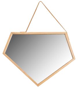 Rea - Tutumi aszimmetrikus tükör szalagon 51 x 49 cm YMJZ20216, barna, HOM-08889